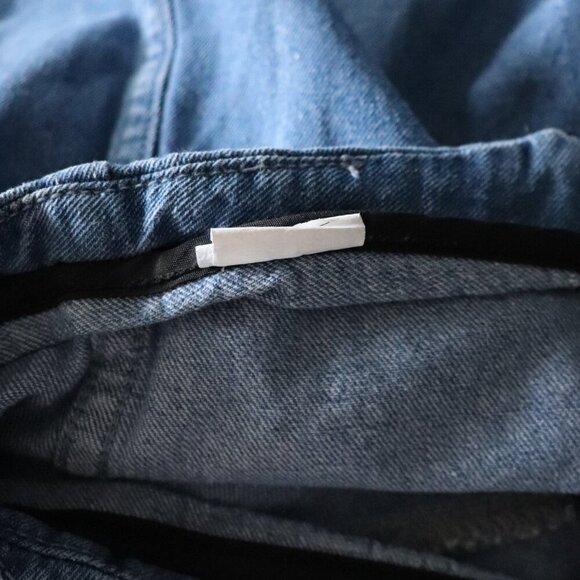 Women's Sz M Blue Denim Pull On A-Line Zipper Maxi Skirt - Picture 8 of 8